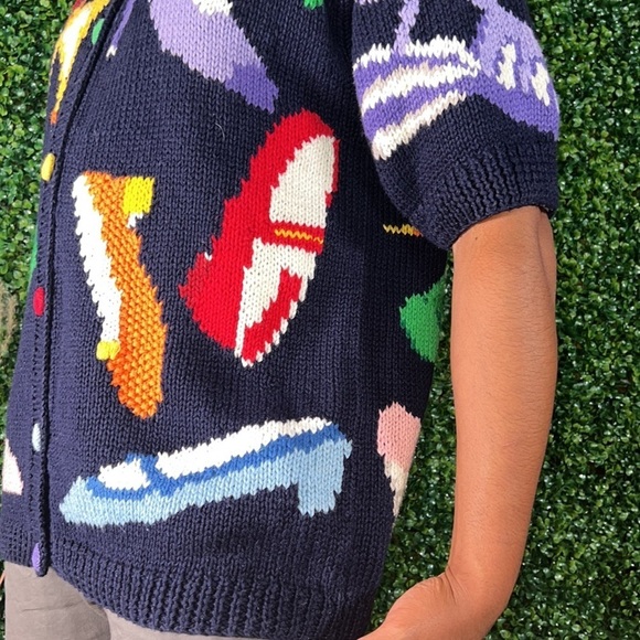 VINTAGE The Eagles Eye Classics 1991 Navy Shirtsleeve knit cardigan large - Picture 9 of 11